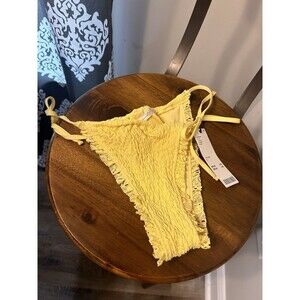 New Urban Outfitters Bikini Bottom Women’s Size Large Yellow Swimsuit High Cut